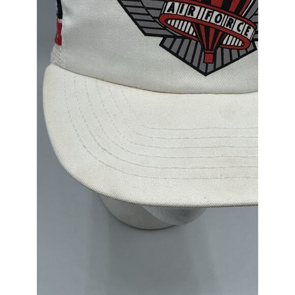 Vintage Ford Motorcraft Air Force 3 Stripe Snapback Hat Identity Tag USA Made - Picture 8 of 14